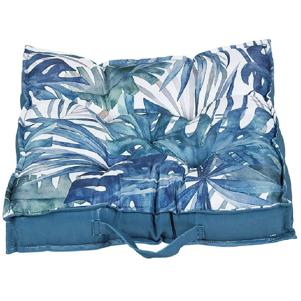 Coussin de sol double face imprimé et uni