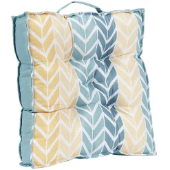 Coussin de sol double face imprimé et uni