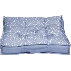 Coussin de sol gris avec motif imprimé blanc