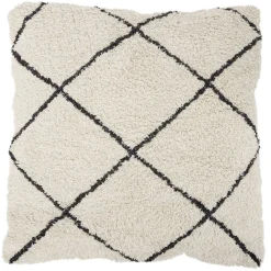 Coussin de sol motif berbère noir et blanc 80x80 cm