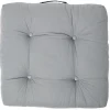 Coussin de sol vert ou gris 100% coton L66xl66xH15cm