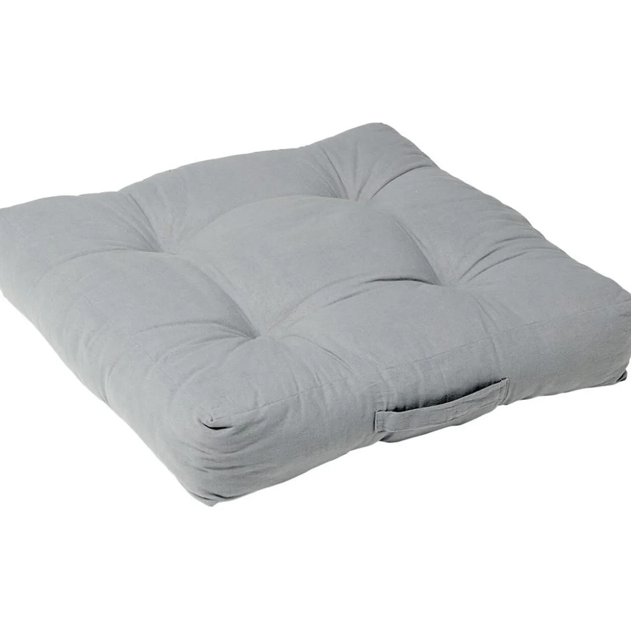 Coussin de sol vert ou gris 100% coton L66xl66xH15cm