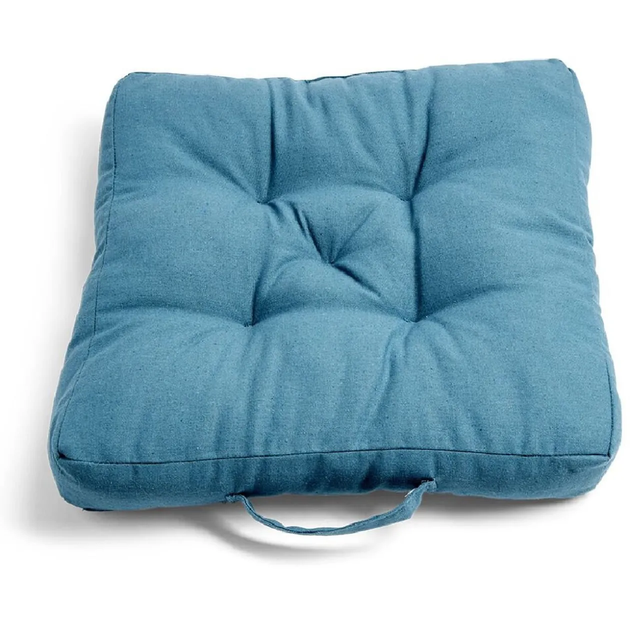 Coussin de sol 45x45cm imprimé géométrique bleu