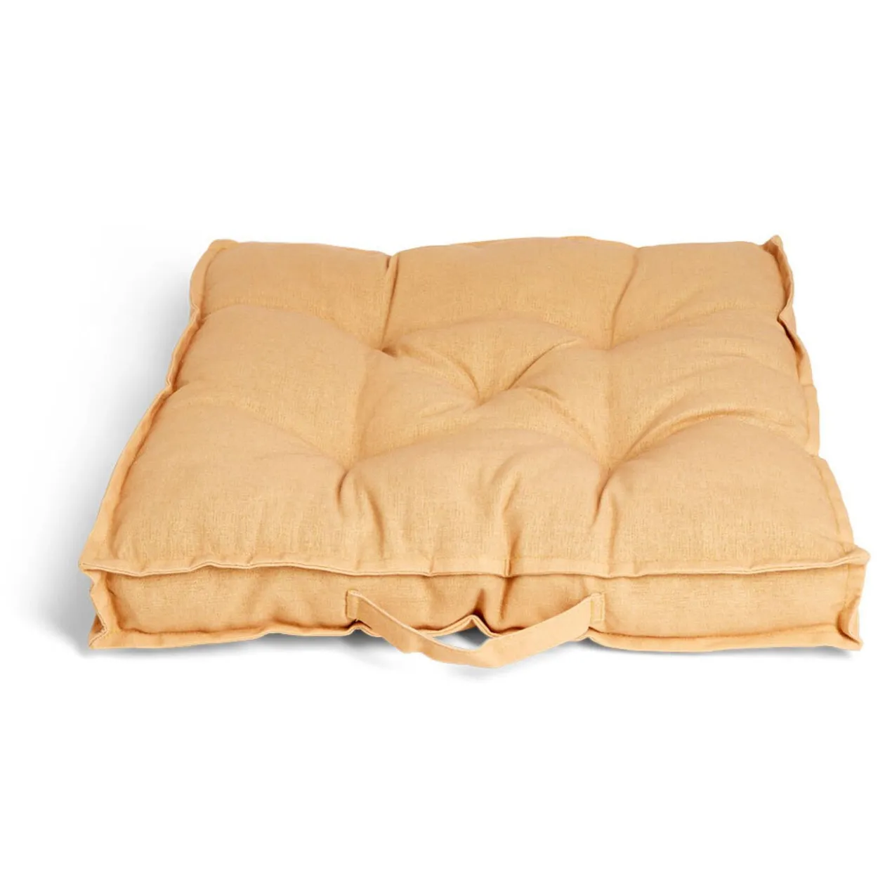 Coussin de sol 50x50xÉp8cm avec poignée jaune ocre