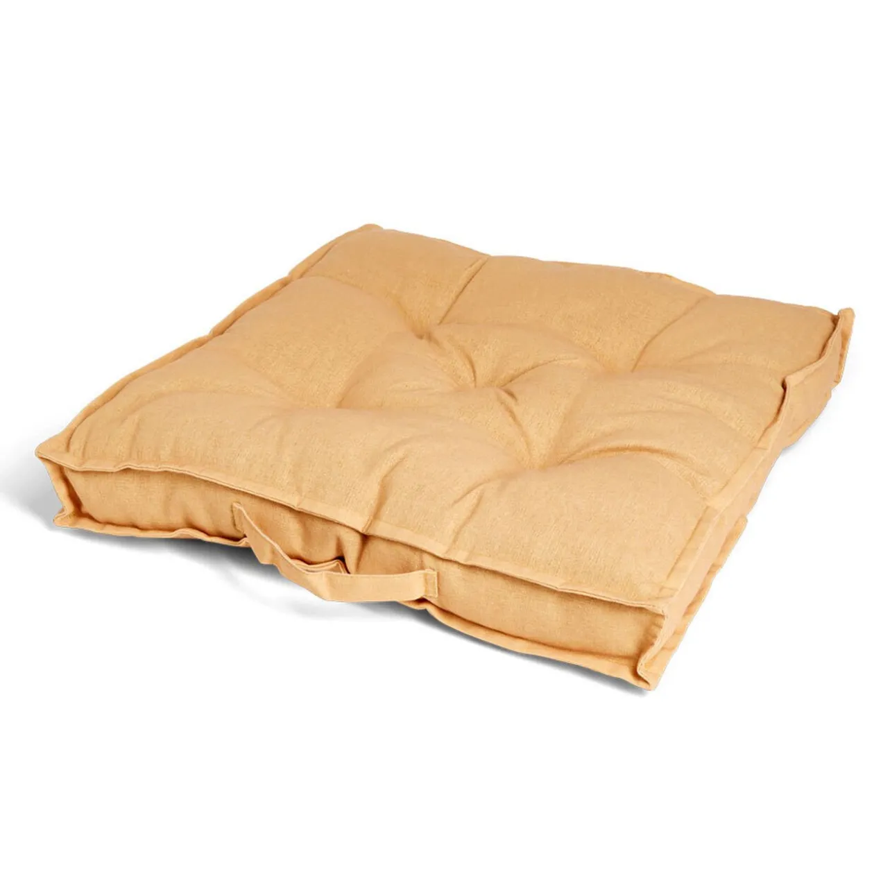 Coussin de sol 50x50xÉp8cm avec poignée jaune ocre