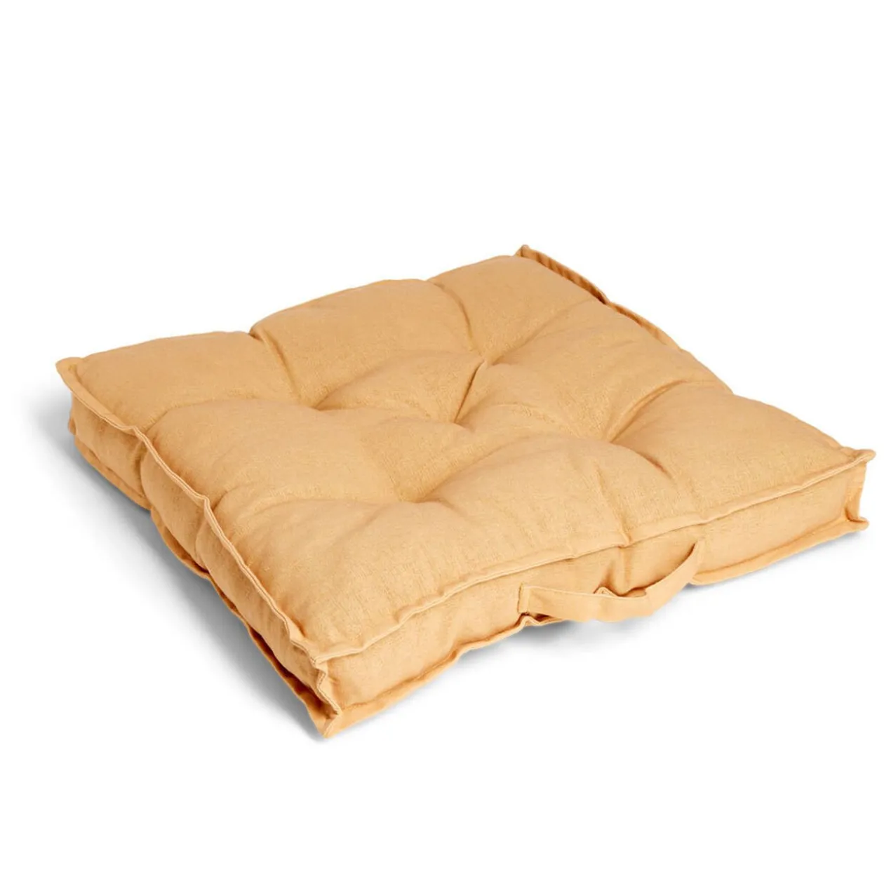 Coussin de sol 50x50xÉp8cm avec poignée jaune ocre