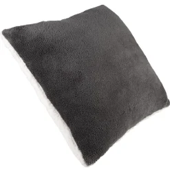 Coussin double face gris et banc