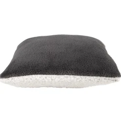 Coussin double face gris et banc