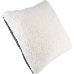 Coussin double face gris et banc