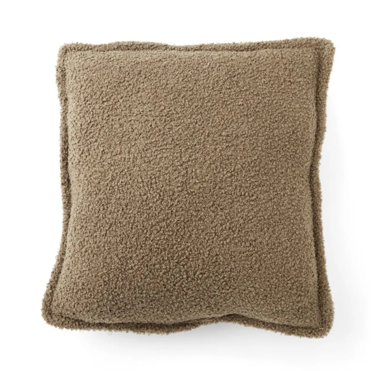 Coussin en tissu bouclette vert olive 40x40 cm