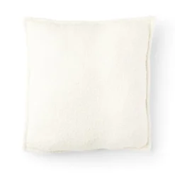 Coussin en tissu bouclette blanc cassé 40x40 cm