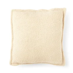 Coussin en tissu bouclette beige 40x40 cm