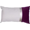 coussin en velours bicolore rose et bordeaux