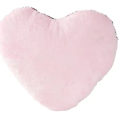 Coussin forme coeur sequin rose et argenté