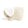 Coussin forme éléphant aspect moutonné beige 27x40cm