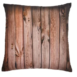 Coussin imitation bois