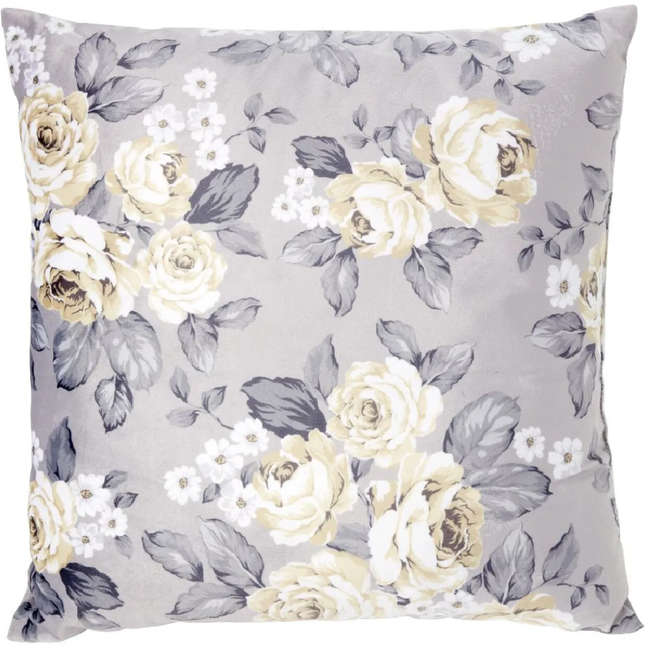Coussin imitation velours motif floral 40x40cm