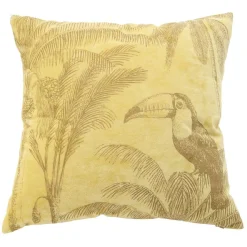 Coussin imprimé exotique ton sur ton