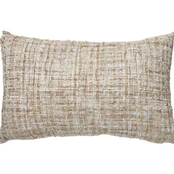 Coussin jacquard écru fil doré