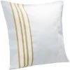 Coussin jacquard rayure bleu clair et blanc 45x45cm