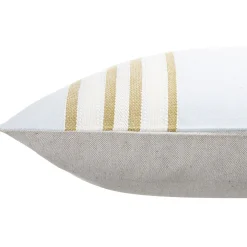 Coussin jacquard rayure bleu clair et blanc 45x45cm