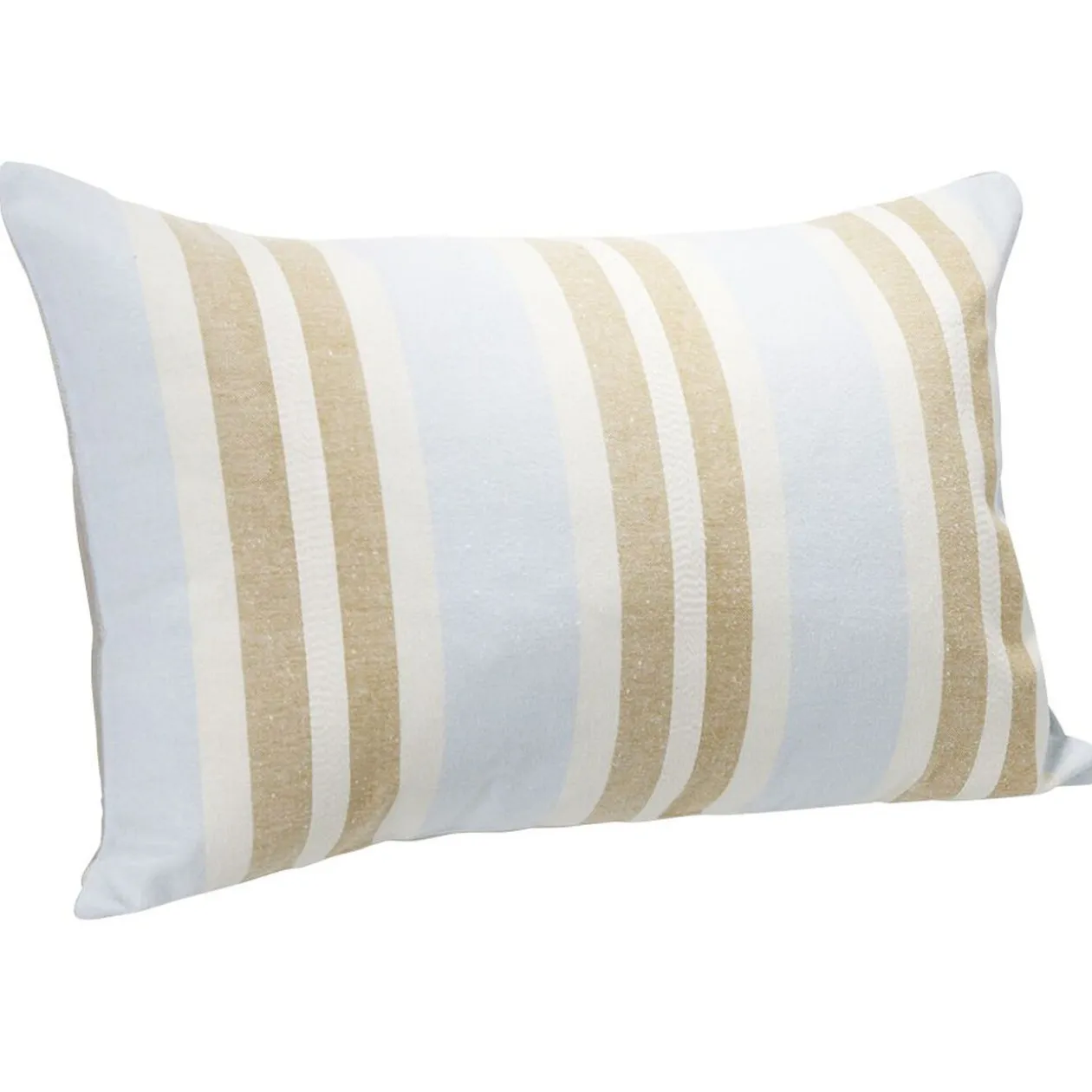 Coussin jacquard rayure beige et bleu clair 50x30cm