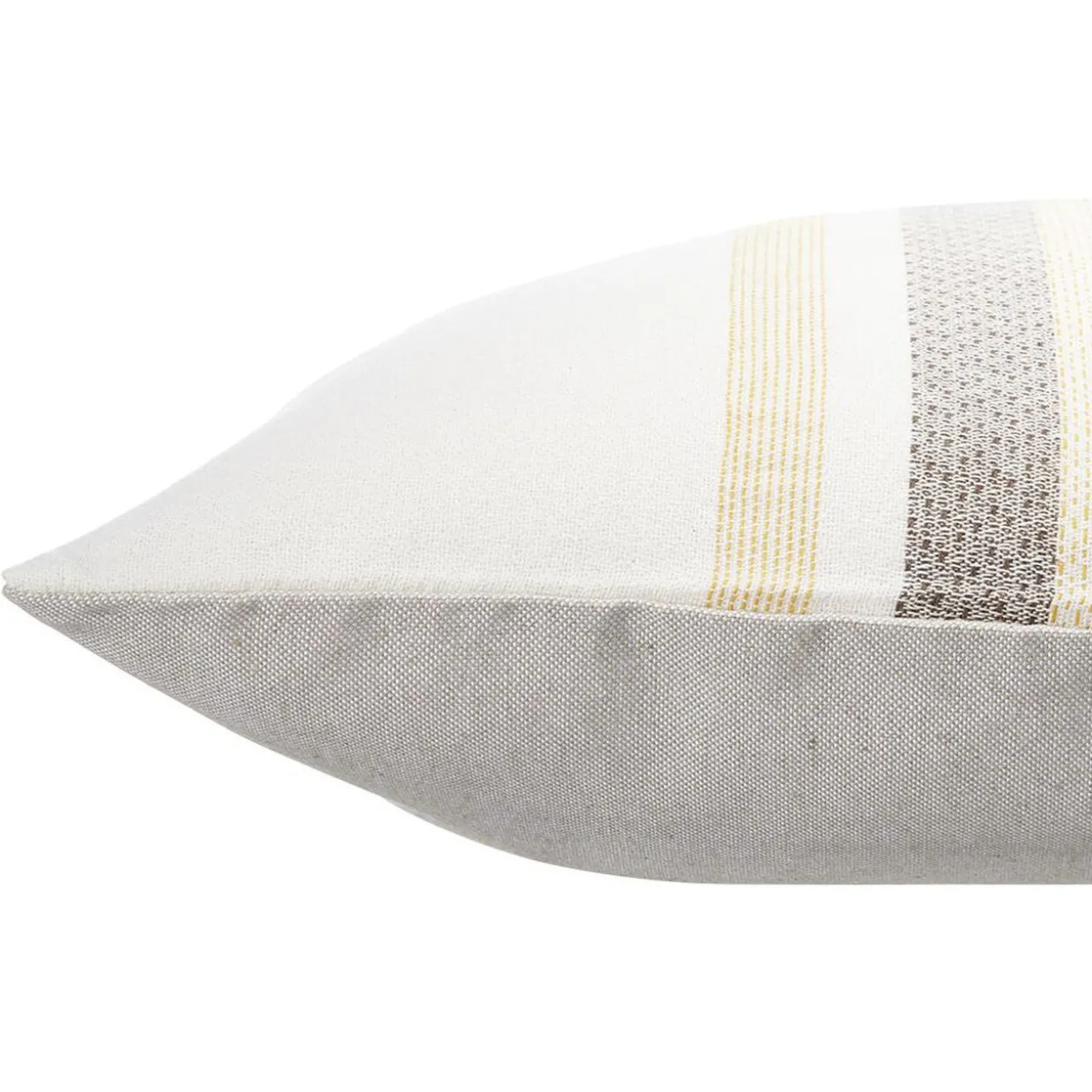 Coussin jacquard rayure beige et marron 50x30cm