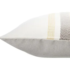 Coussin jacquard rayure beige et marron 45x45cm