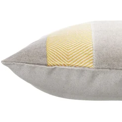 Coussin jacquard rayure marron et orange 45x45cm