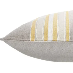 Coussin jacquard rayure marron tricolore 45x45cm