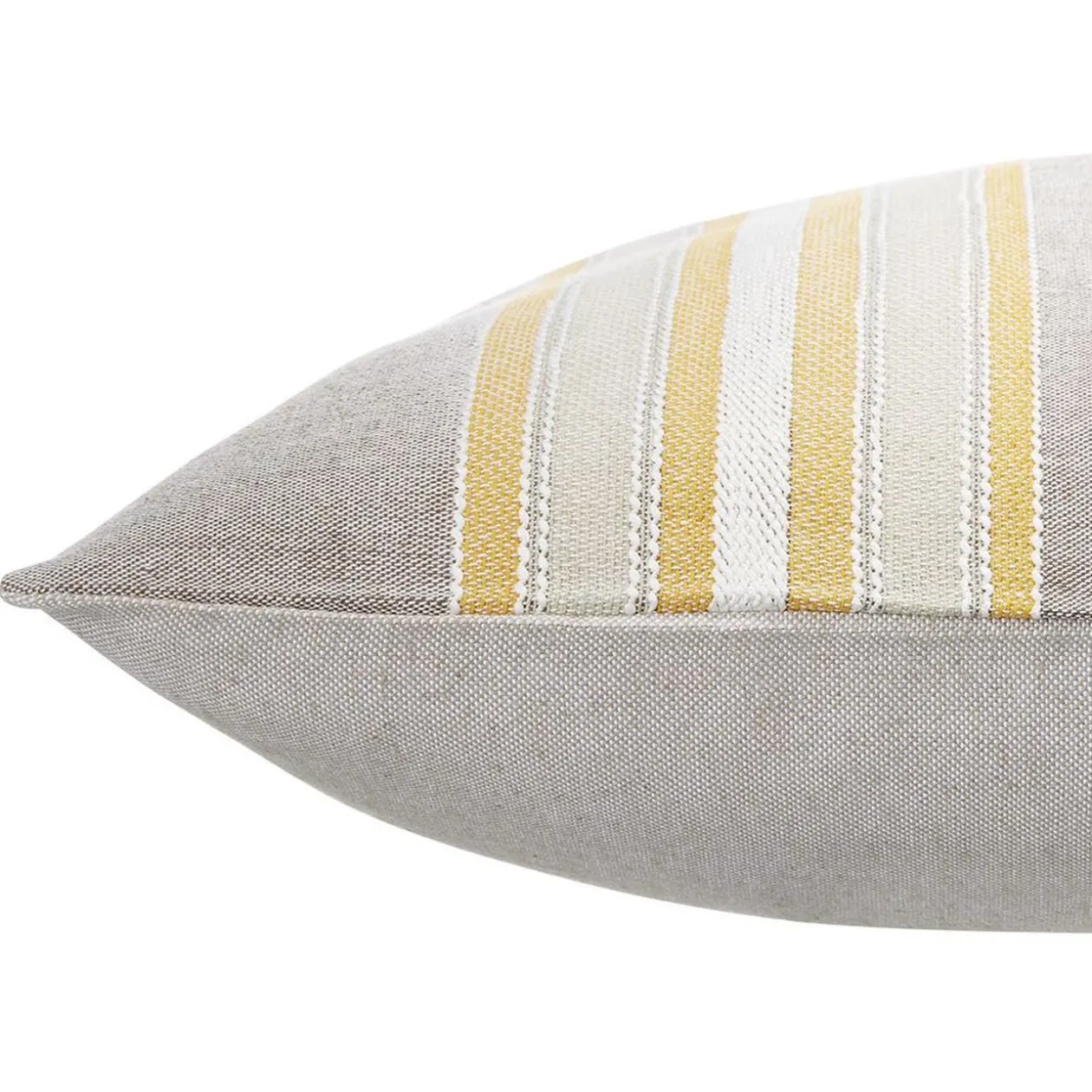 Coussin jacquard rayure marron tricolore 45x45cm