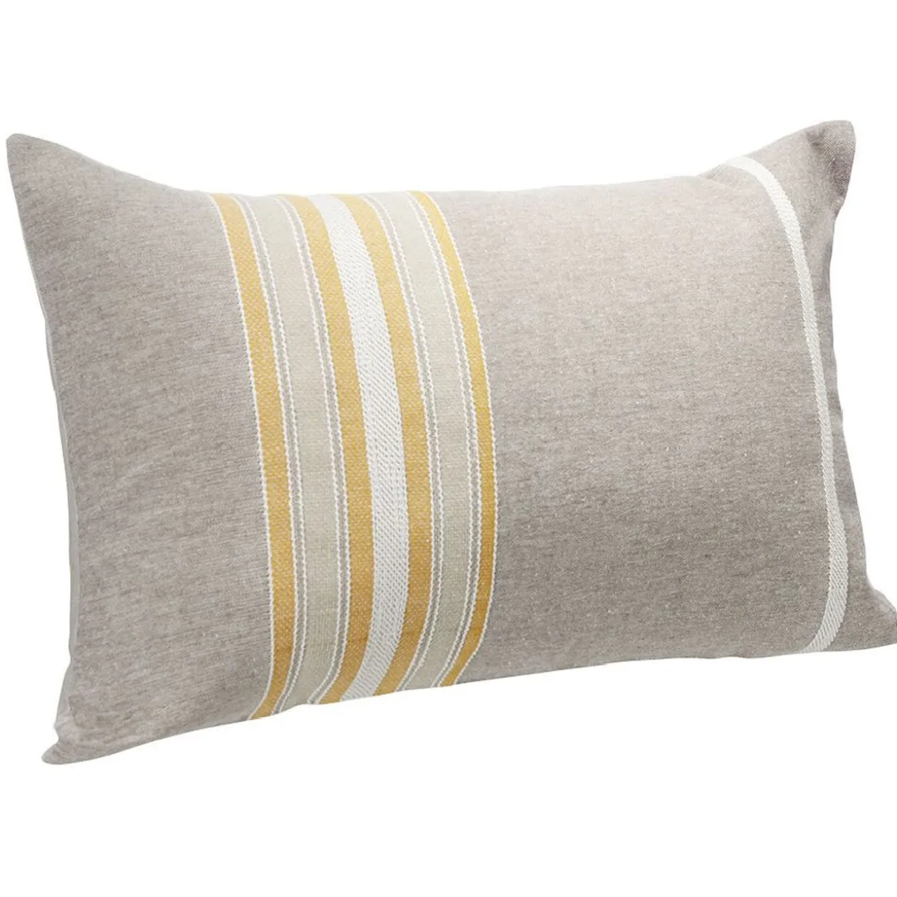 Coussin jacquard rayure marron et orange 50x30cm