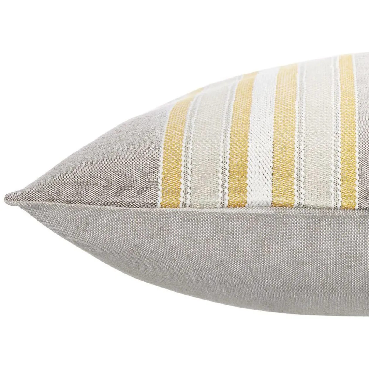 Coussin jacquard rayure marron et orange 50x30cm