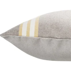 Coussin jacquard rayure marron et beige 45x45cm