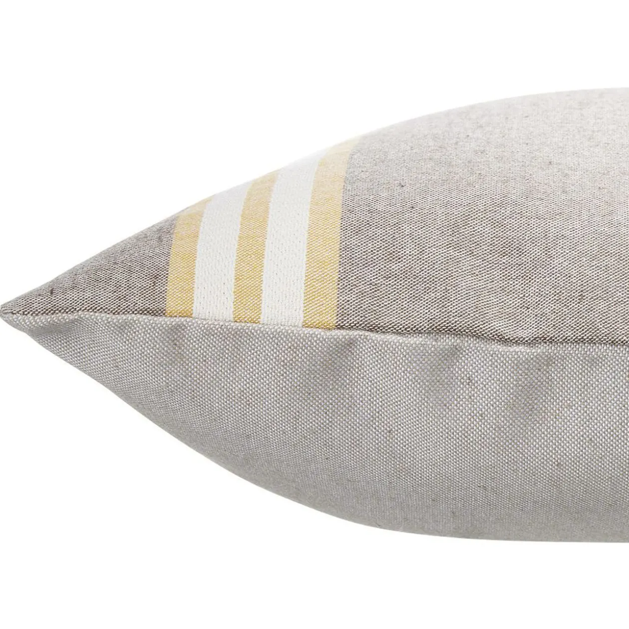 Coussin jacquard rayure marron et beige 45x45cm