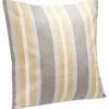 Coussin jacquard rayure orange et blanc 45x45cm