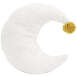 Coussin lune et pompon 30x30cm