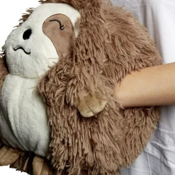 Coussin manchon paresseux marron H29cm