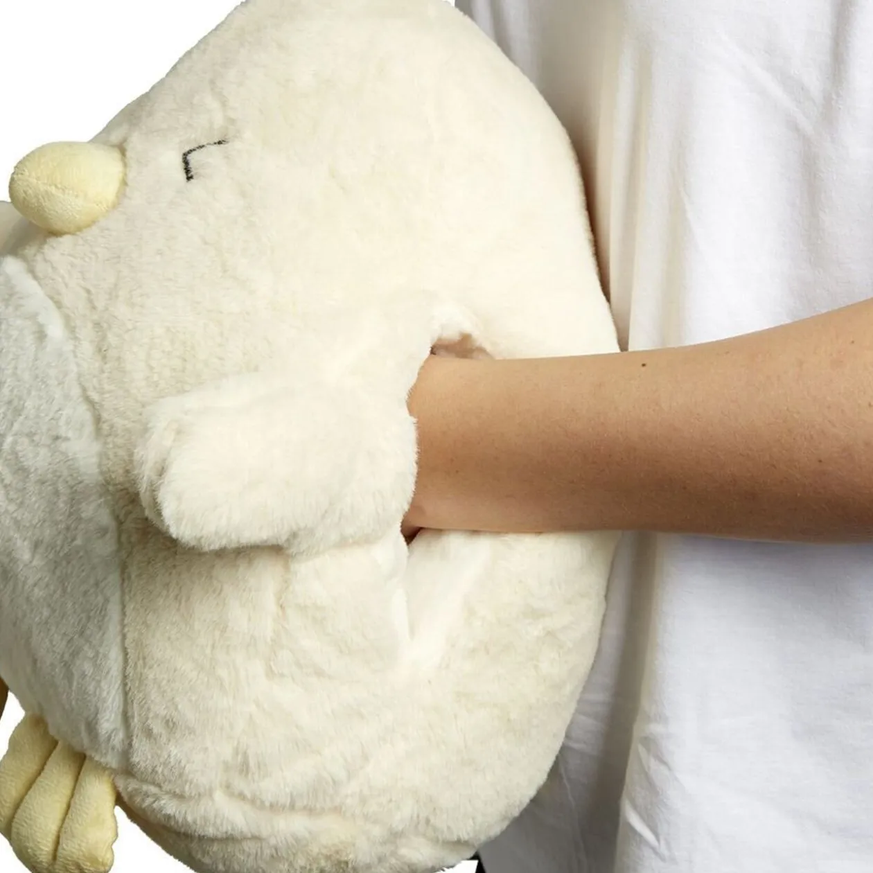 Coussin manchon poussin jaune Ø35xH12cm