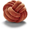 Coussin noeud Ø25cm polyester terracotta