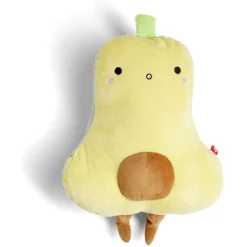 Coussin peluche forme avocat polyester vert 33x27cm