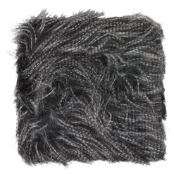 Coussin poils rayés façon autruche