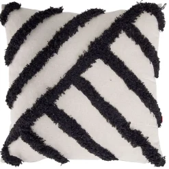 Coussin rayure tufté 40x40cm