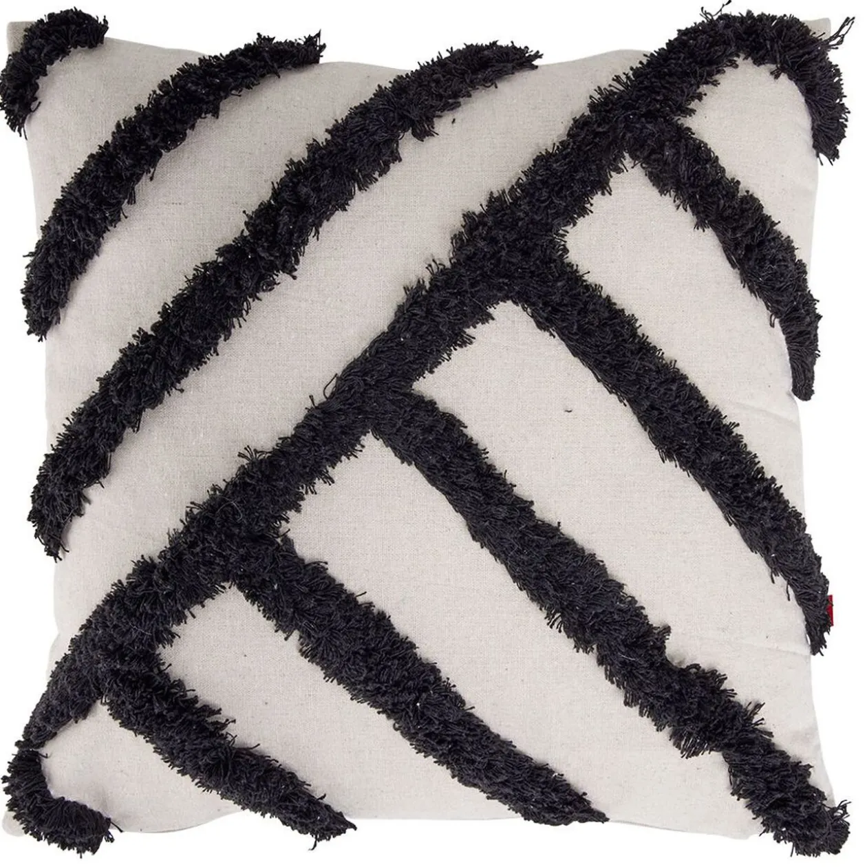 Coussin rayure tufté 40x40cm