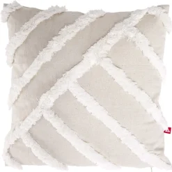 Coussin rayure tufté 40x40cm