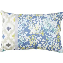 Coussin rectangulaire Elisa imprimé géométrique et floral multicolore