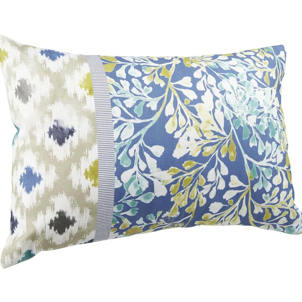 Coussin rectangulaire Elisa imprimé géométrique et floral multicolore