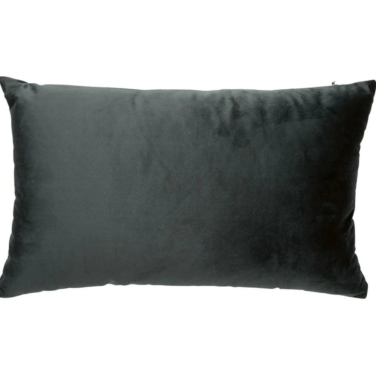 Coussin rectangulaire imitation velours vert émeraude et doré Home