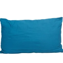 Coussin rectangulaire uni bleu canard