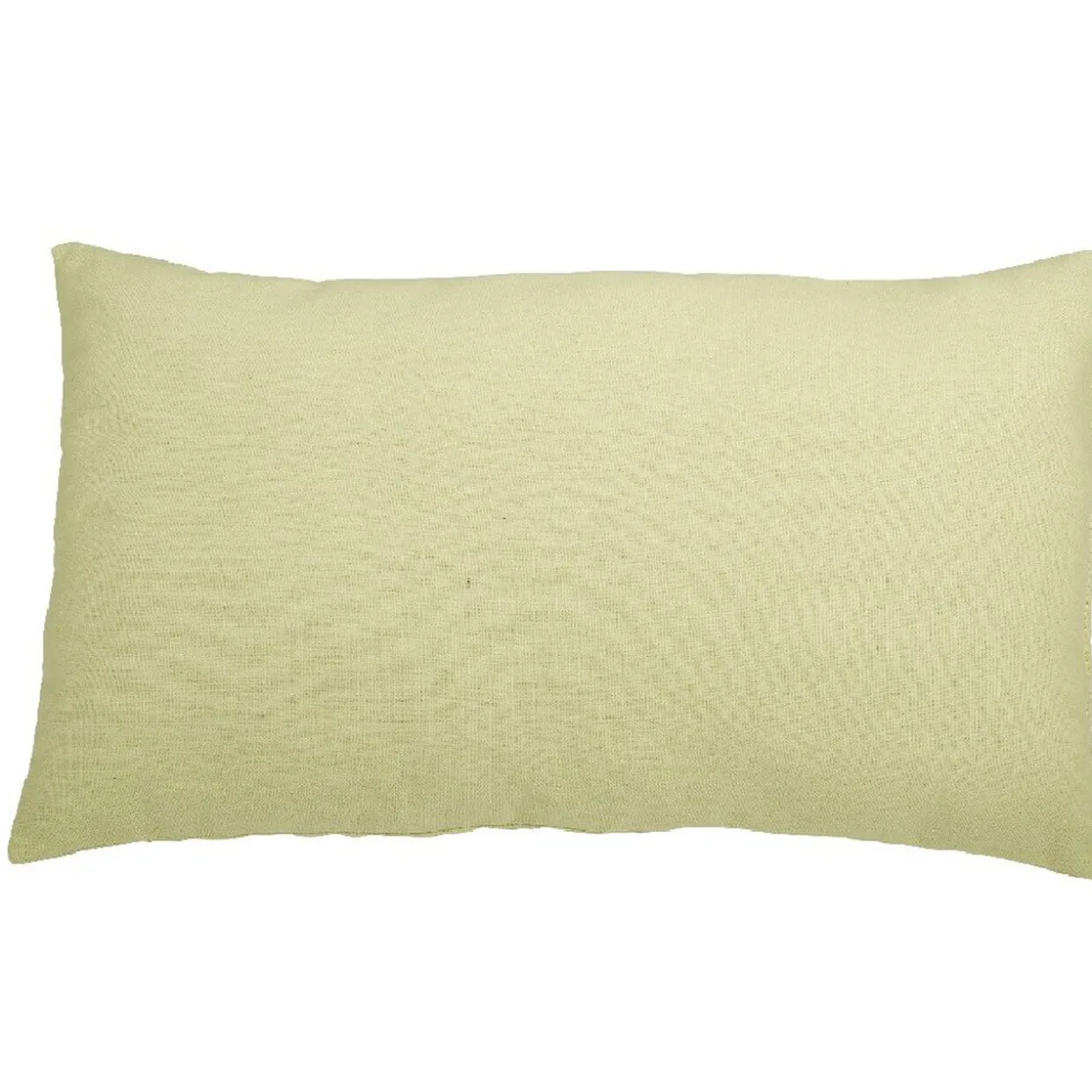 Coussin rectangulaire vert anis uni